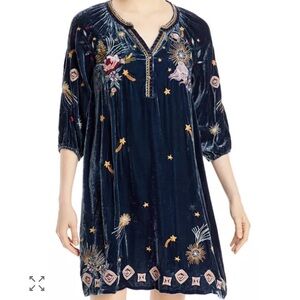 Johnny Was Selah Velvet Puff Sleeve Raglan Dress